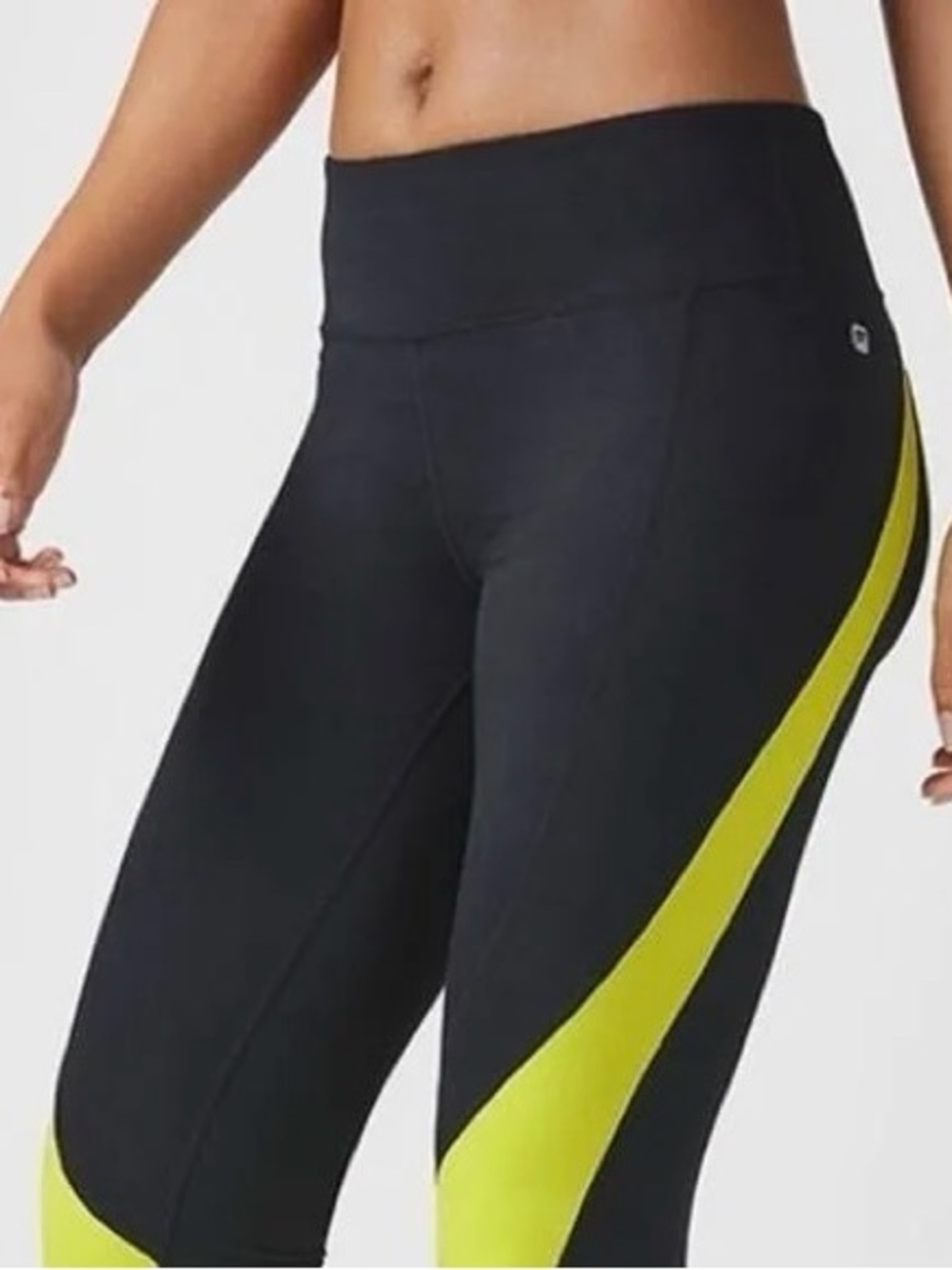 Layer 8 Black & Lime High-Rise Performance Leggings